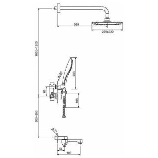 Душевой комплект Gappo G7148-8 белый/хром